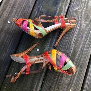 Nine West, Multi color high heel sandals